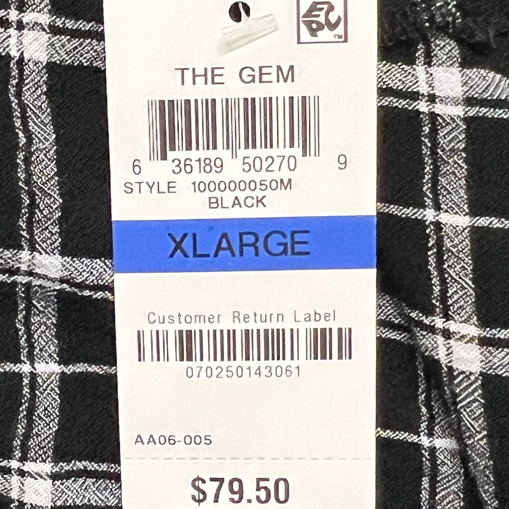 INC. XL Ruffle black & white plaid snap top NWT - Picture 9 of 14